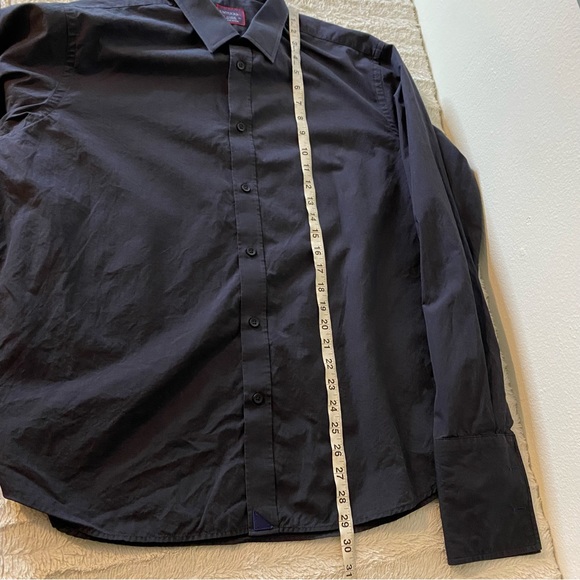 Untuckit Black Button Up Dress Shirt with French Cuffs Size X-Large - Picture 8 of 12